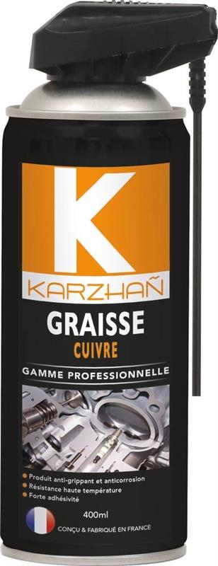 Graisse au cuivre avec tête 2 jets - Aérosol 400ml - KARZHAN 24564